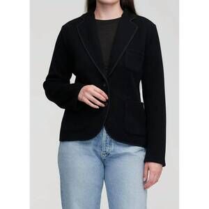 NEW ARGENT everyday knit merino wool blazer in black